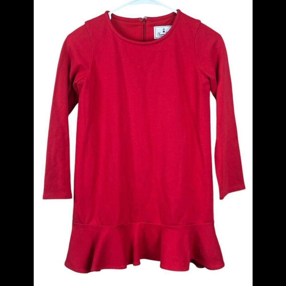 Classic Prep Sophie Swing Dress ponte solid red girls size‎ 10